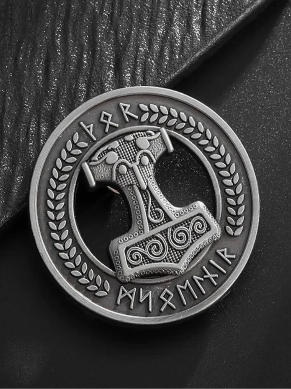 Mythology Nordic retro gods Odin Celtic Thor's hammer rune brooch.